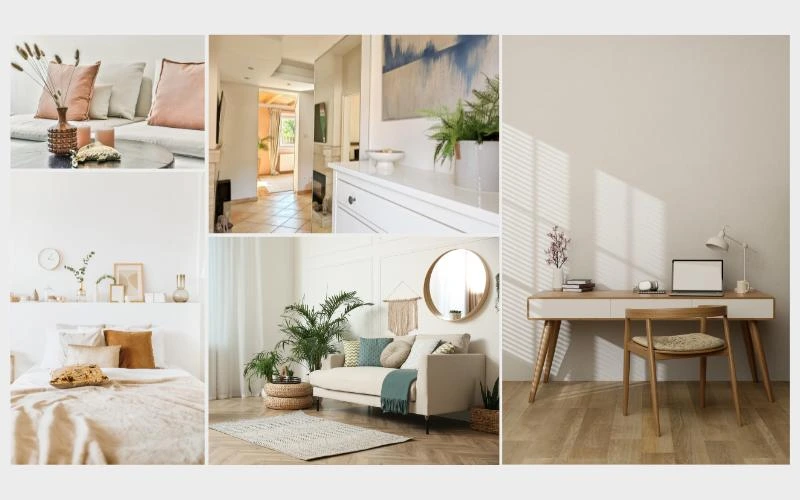Beige Minimalist Interior Design Mood Board Photo Collage 2