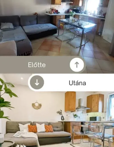 home staging előtte utána nappali